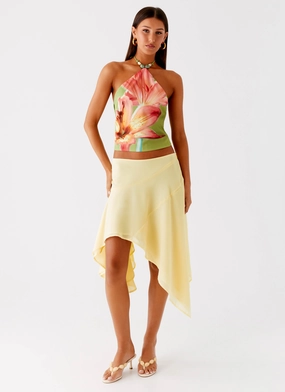 Loreta Beaded Tie Back Top - Jungle Floral NoiseFree Texture WrinkleResistant Non Irritating Seams Loreta Beaded Tie Back Top - Jungle Floral