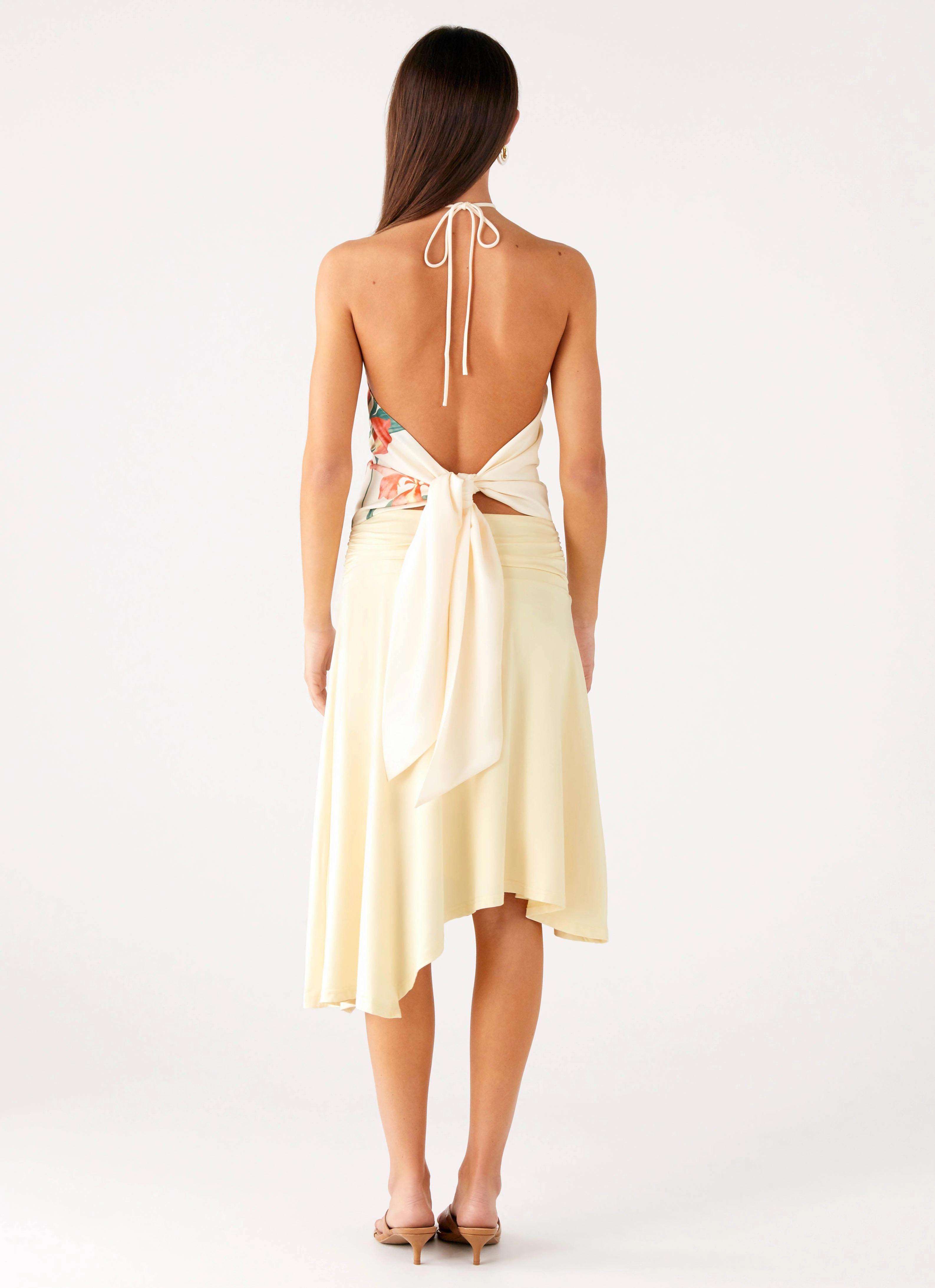 Loreta Beaded Tie Back Top - Siena Floral ColorfastMaterial Soft Hoodie