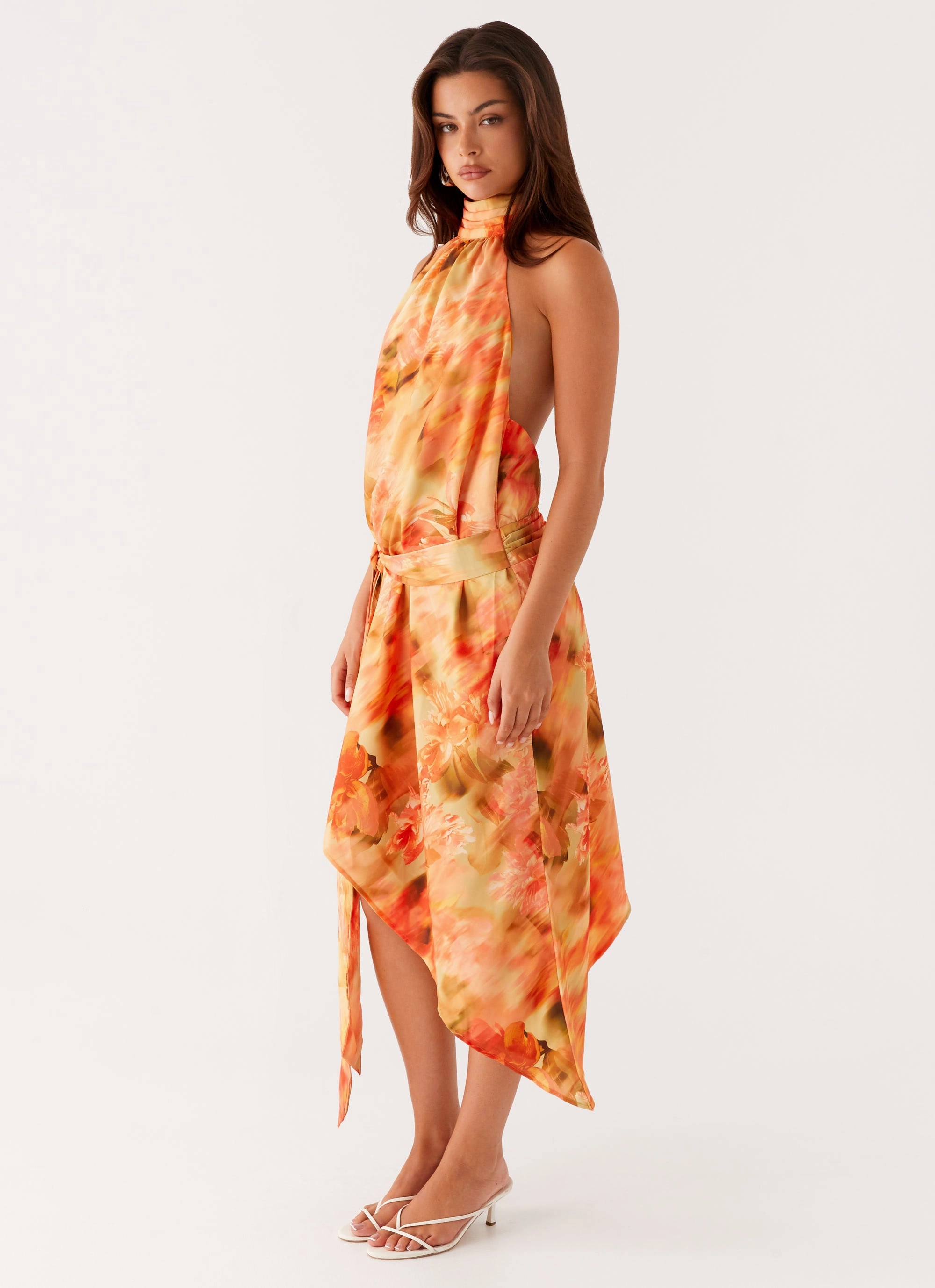 Lou Midi Dress - Sunset Floral Soft Movement Timeless Energy