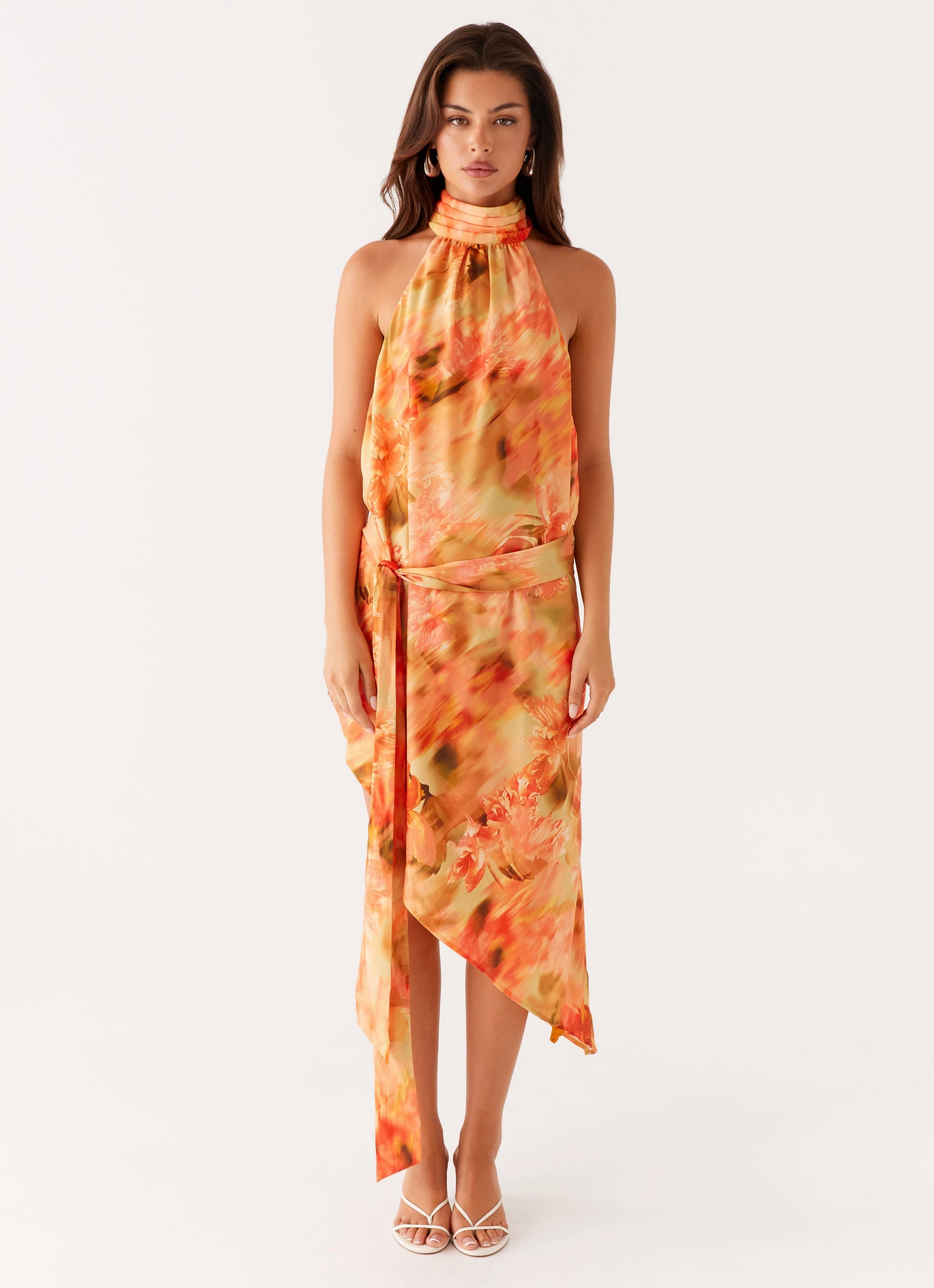 Lou Midi Dress - Sunset Floral Floral design