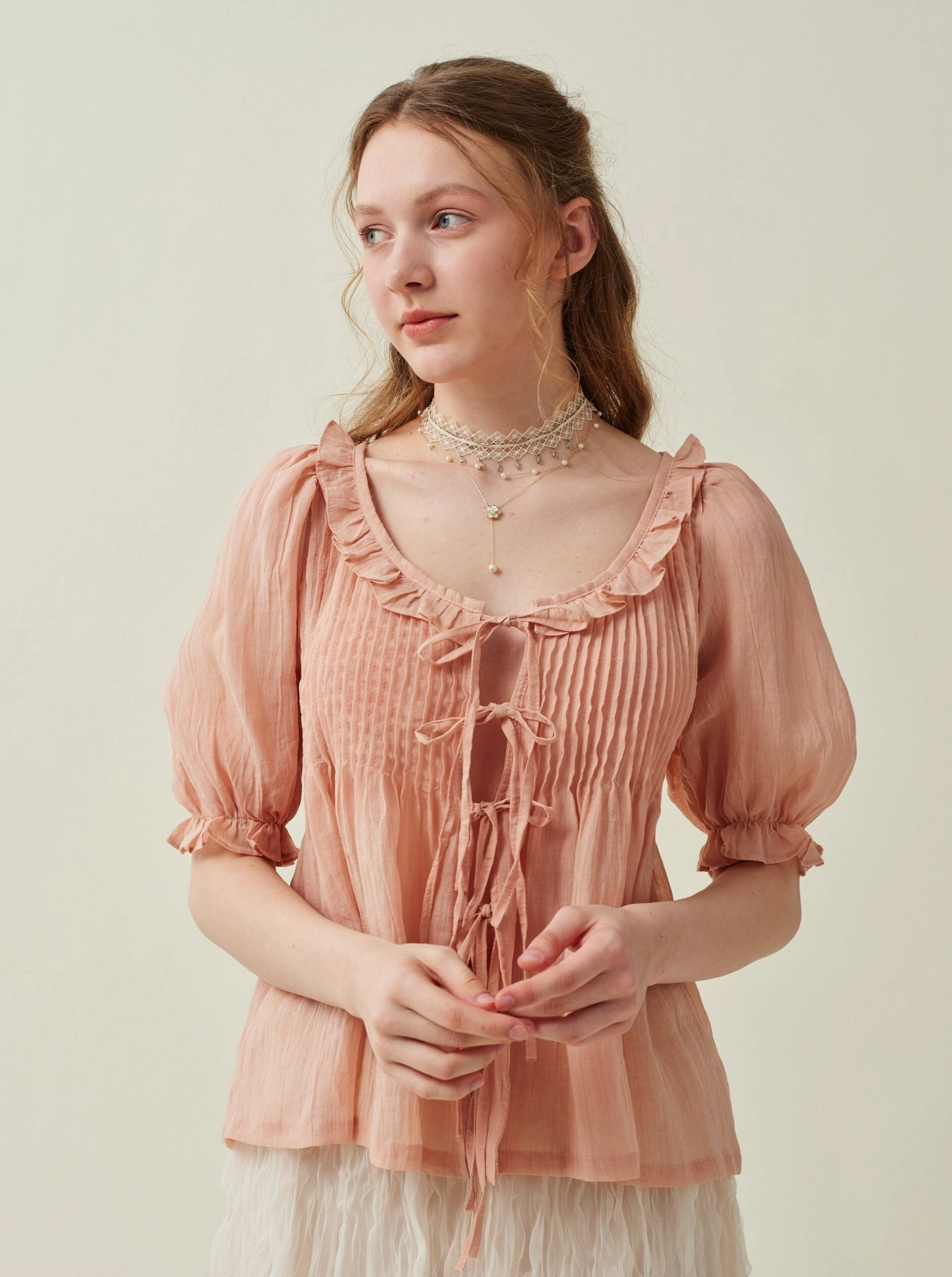Breathable Outer Shell Louise 11 | handmade victorian vintage linen blouse