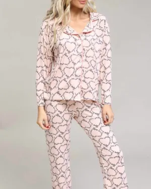Love Pajama Set in Pink | Pink