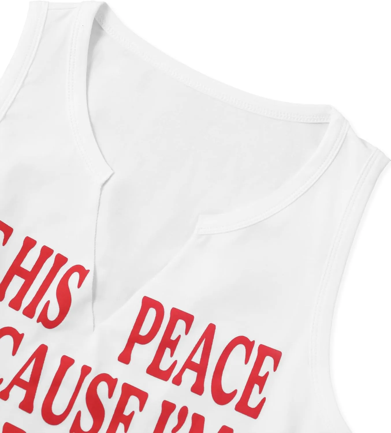 LovelyWholesale Graphic Crop Tank Tops for Women Sexy Summer V Neck Tank Tops