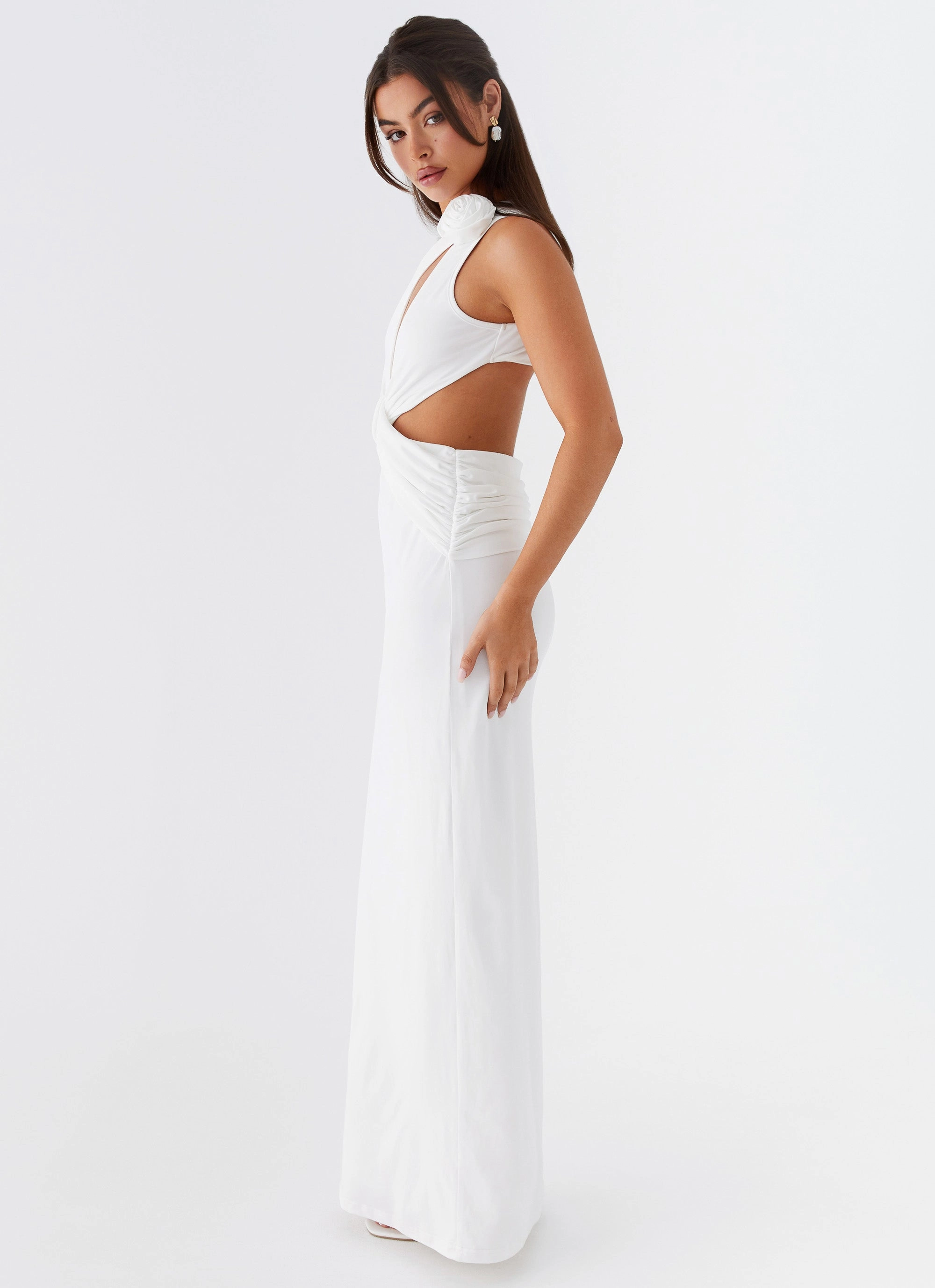 Lovesome Rosa Maxi Dress - White Casual Chic Work Fitwear