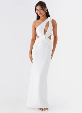 Lovesome Rosa Maxi Dress - White Classic Ensemble Lovesome Rosa Maxi Dress - White Chic Tone Bohemian-Style
