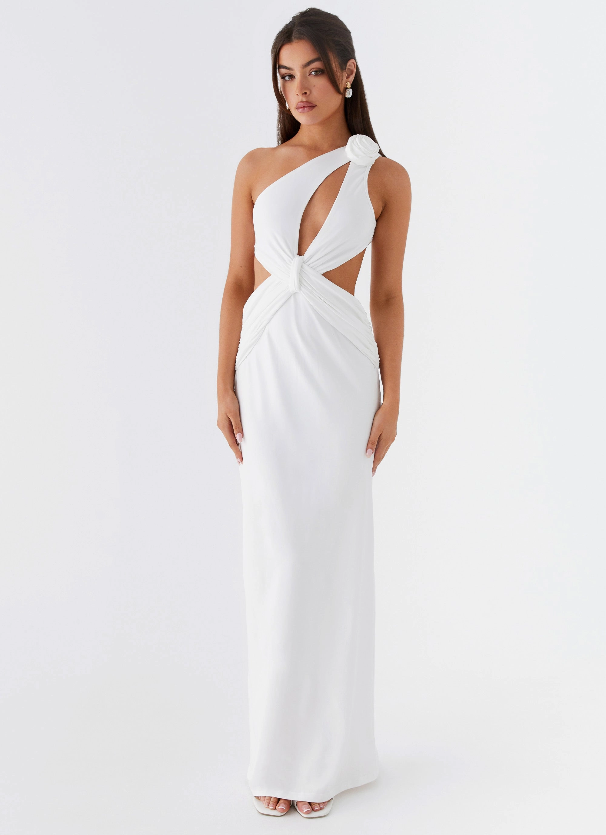 Lovesome Rosa Maxi Dress - White Soft Colorway Straight-Cut