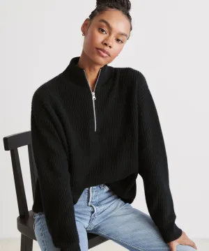 Low Profile Collar Cashmere Half Zip Cashmere Half Zip AbrasionResistant Fabric