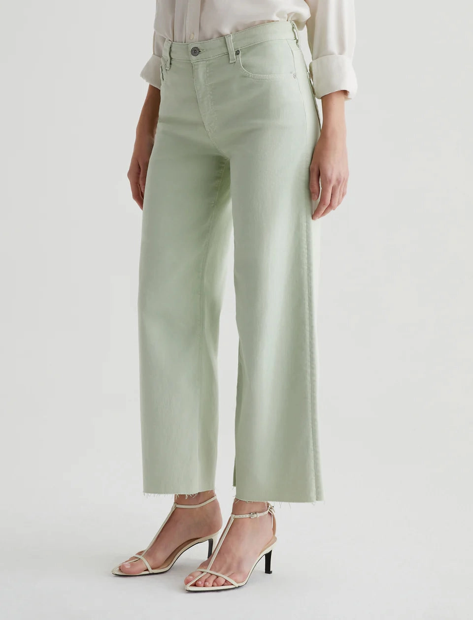 AG Saige Wide Leg Crop Jeans - Pistachio Basic Attire