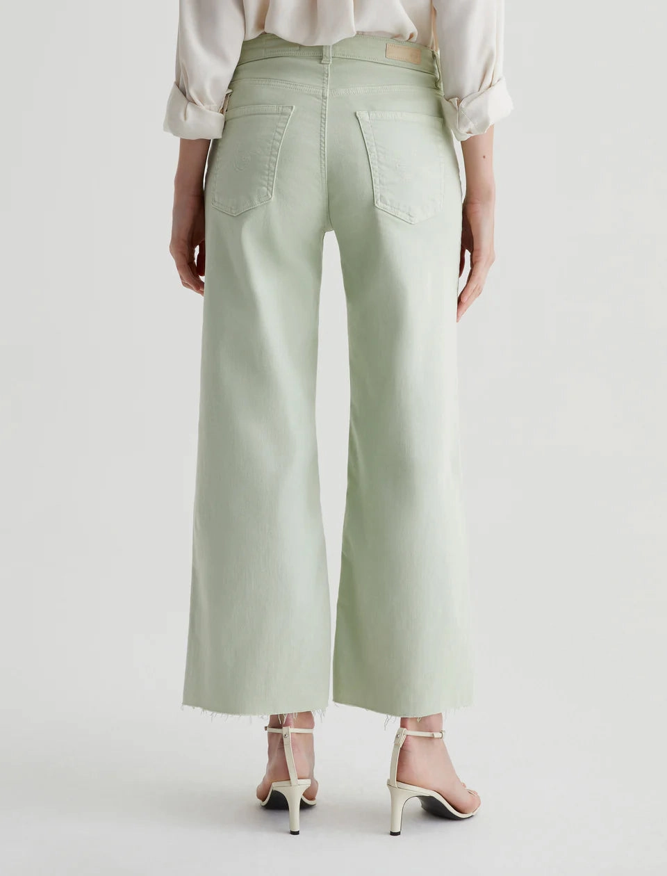 AG Saige Wide Leg Crop Jeans - Pistachio school outfit