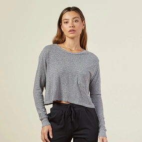 Low Maintenance Fabric Cropped Long Sleeve Ex-Boyfriend Pocket Crew Cropped Long Sleeve Ex-Boyfriend Pocket Crew Warm Fabric