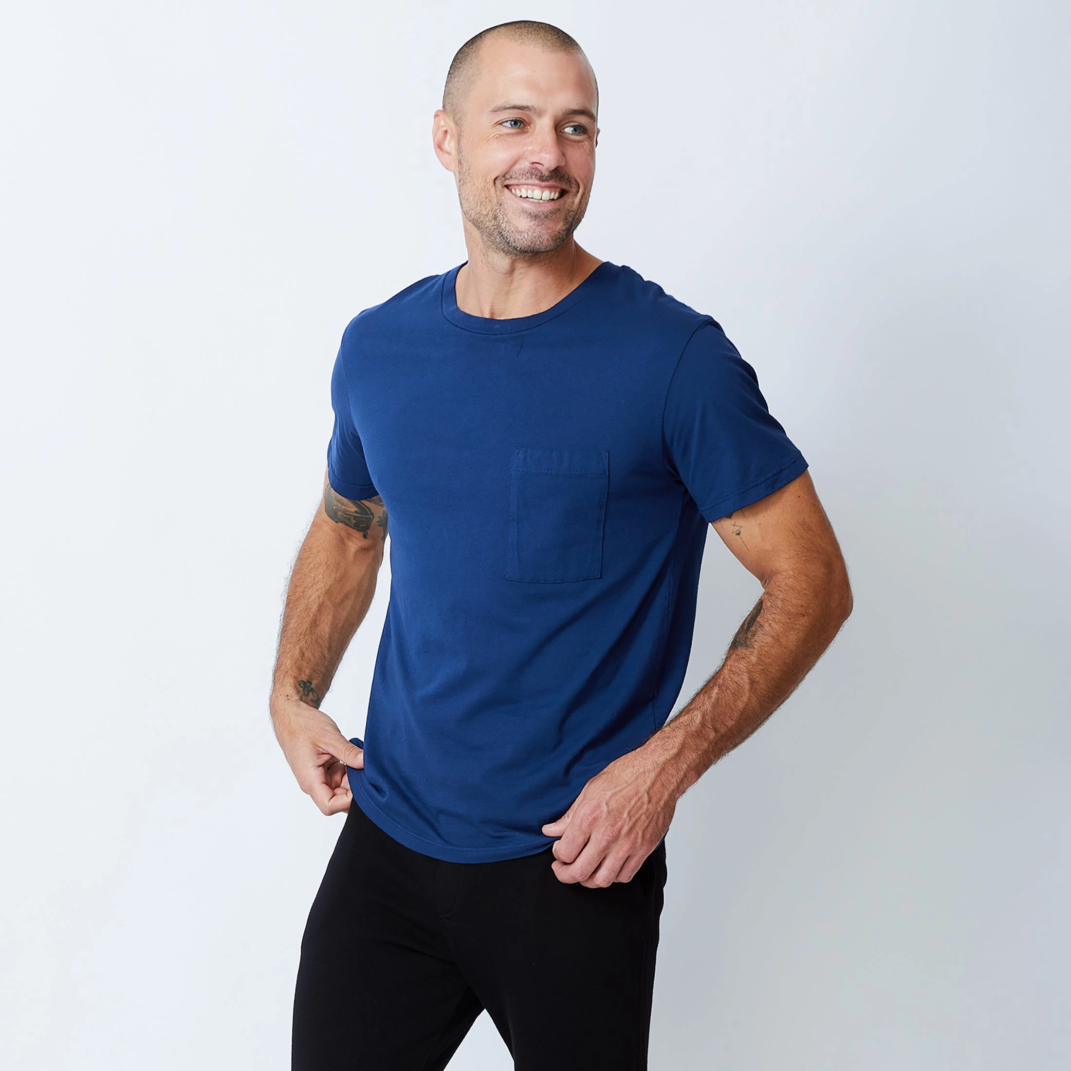 Non Chafing Side Seams Relaxed Pocket Crew