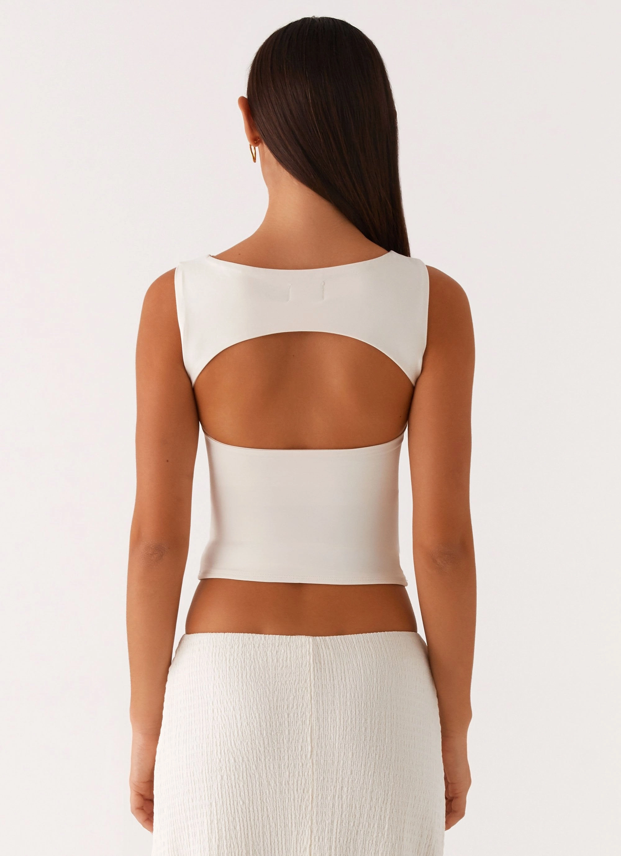 GarmentWashed Softness Lagoon Cut Out Top - Ivory