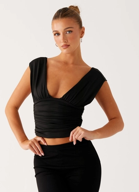 Low Profile Fastening Beyond Measure Top - Black Beyond Measure Top - Black Soft Cotton Blend