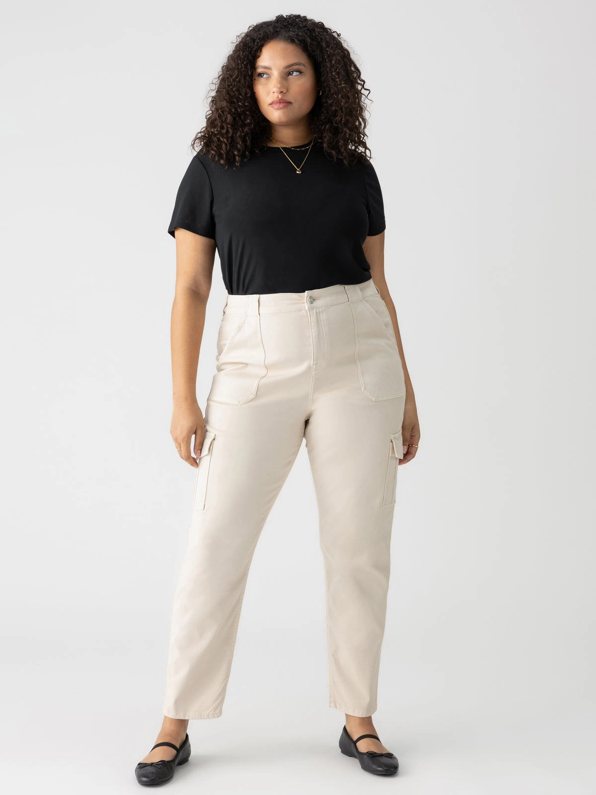 Comfy Active Sculpted Hayden Cargo Standard Rise Pant Toasted Almond Extended Sizing