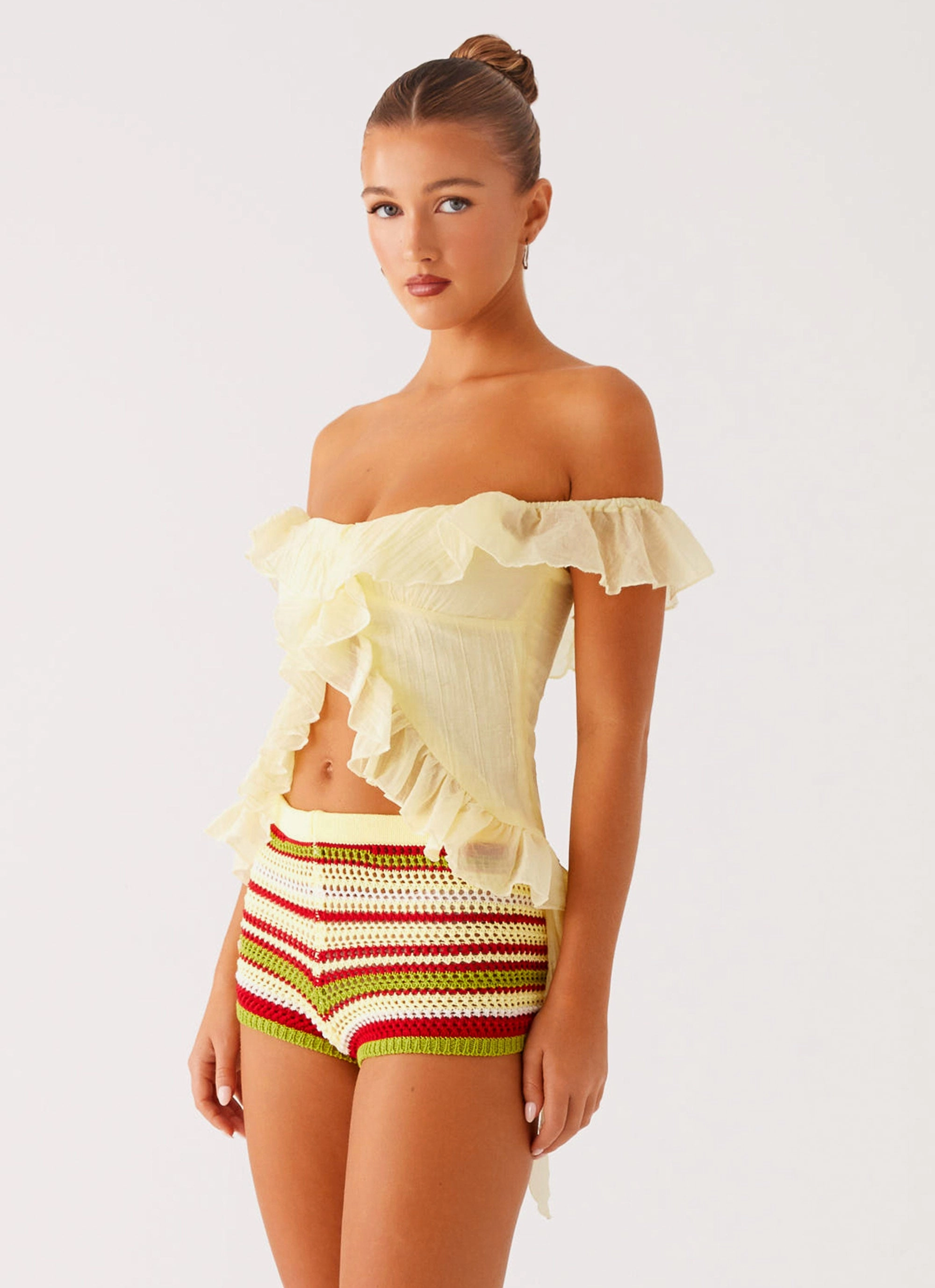 PocketDetails Dylan Off Shoulder Top - Yellow