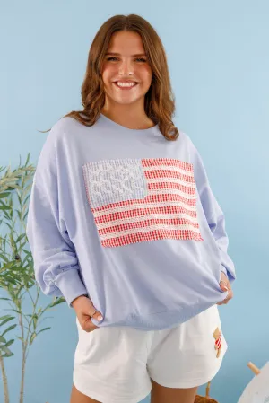 LowProfileZipper America's Sweetheart Pullover-Blue QuickDryTech America's Sweetheart Pullover-Blue