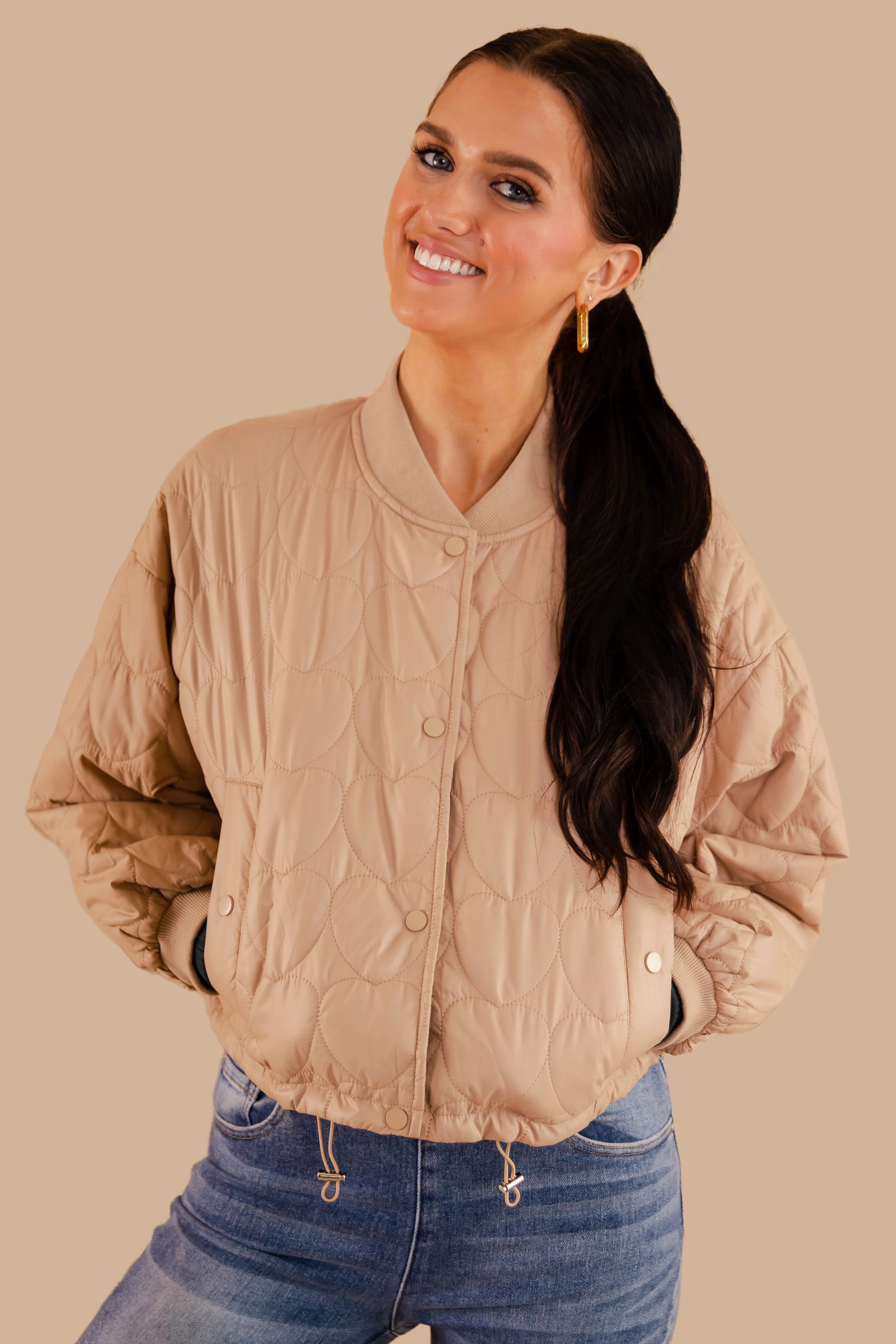 Feelings For You Jacket DurableDoubleLayeredHem SoftTouch