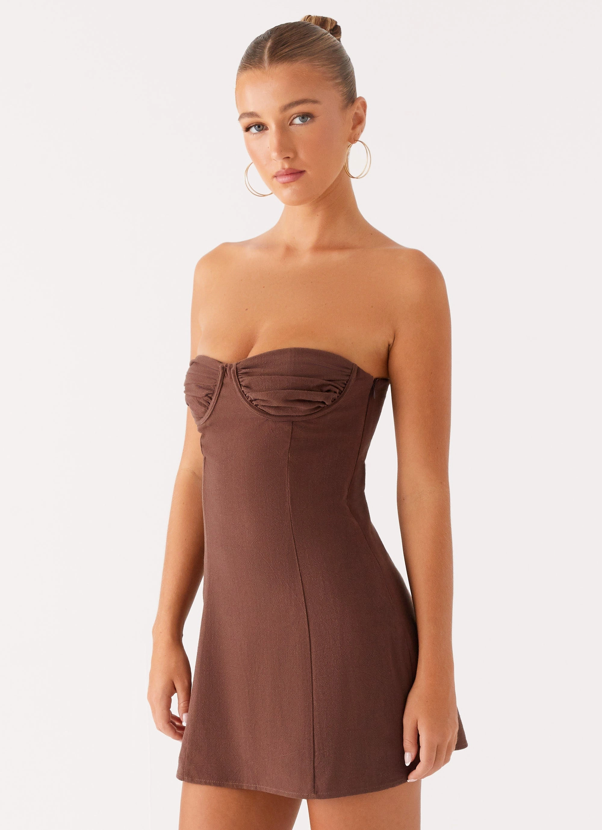 Ludo Mini Dress - Chocolate everyday elegance