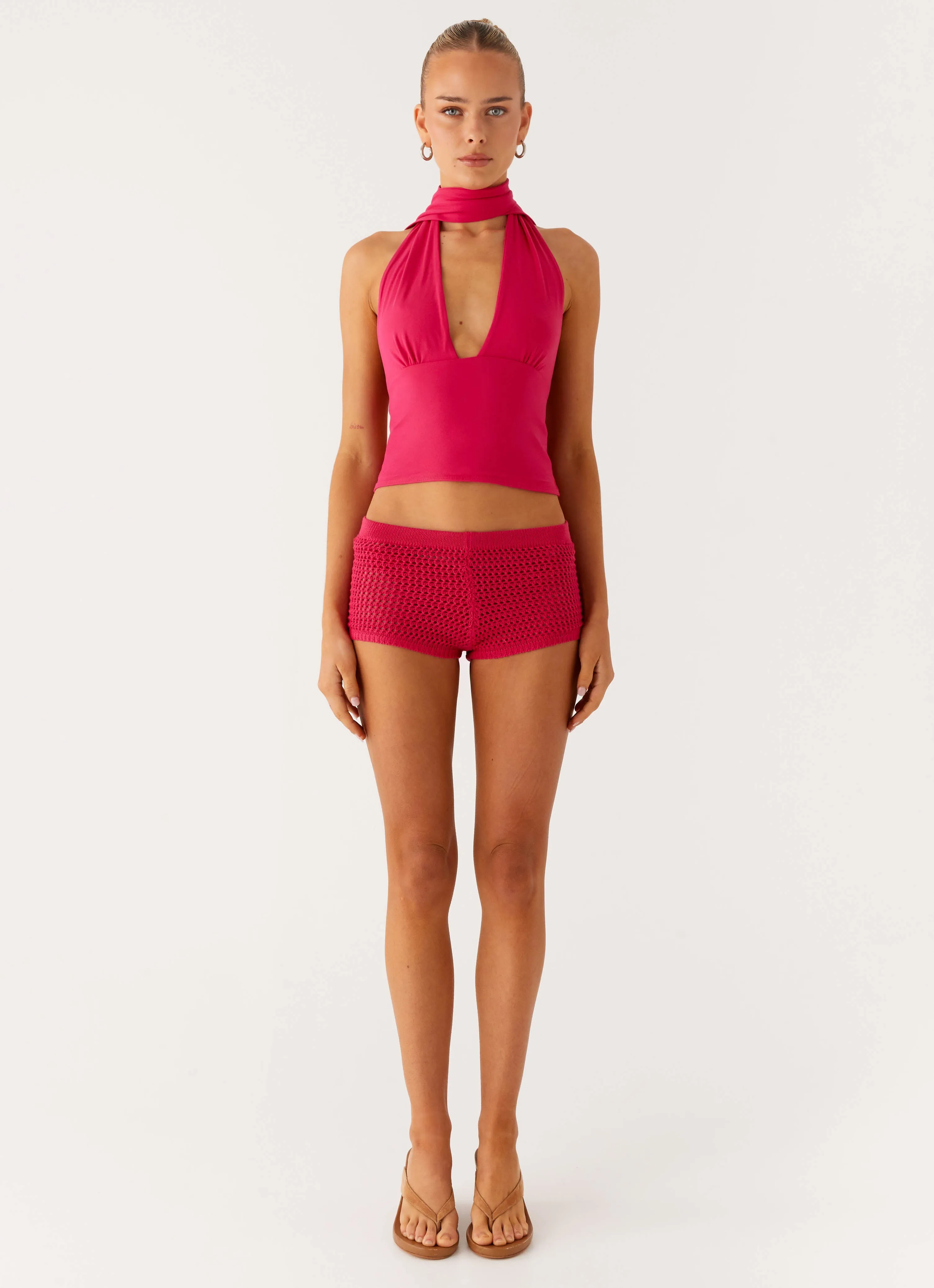 Lukella Crochet Mini Short - Hot Pink Classic Cut