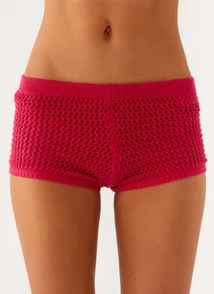 Lukella Crochet Mini Short - Hot Pink Ergonomic Fit Lukella Crochet Mini Short - Hot Pink Dressy look Easy Fit