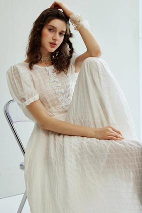 Luna 22 | Maxi linen dress gown Snag Free Zippers FullCoverageHood Hypoallergenic Lining Luna 22 | Maxi linen dress gown