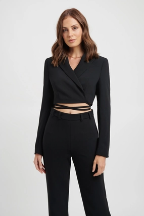 Lux Crop Blazer Zipped closure Lux Crop Blazer Interchangeable Collar System Adaptive Layering System