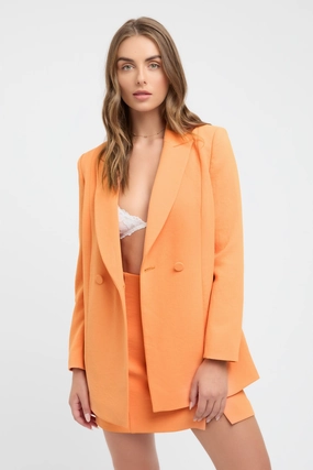 Lux Oversized Blazer Durable Zipper Pulls Secure Zip Pockets Wrinkle Resistant Material Lux Oversized Blazer