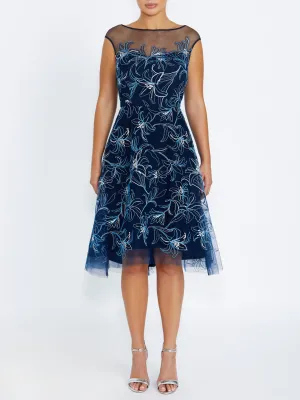 Luxe Fabric Stellar Midnight A-Line Dress Interchangeable-Detail Easy Tones Stellar Midnight A-Line Dress