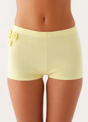 Luxe Fit Aliah Knit Shorts - Yellow Aliah Knit Shorts - Yellow Odor Control Fabric