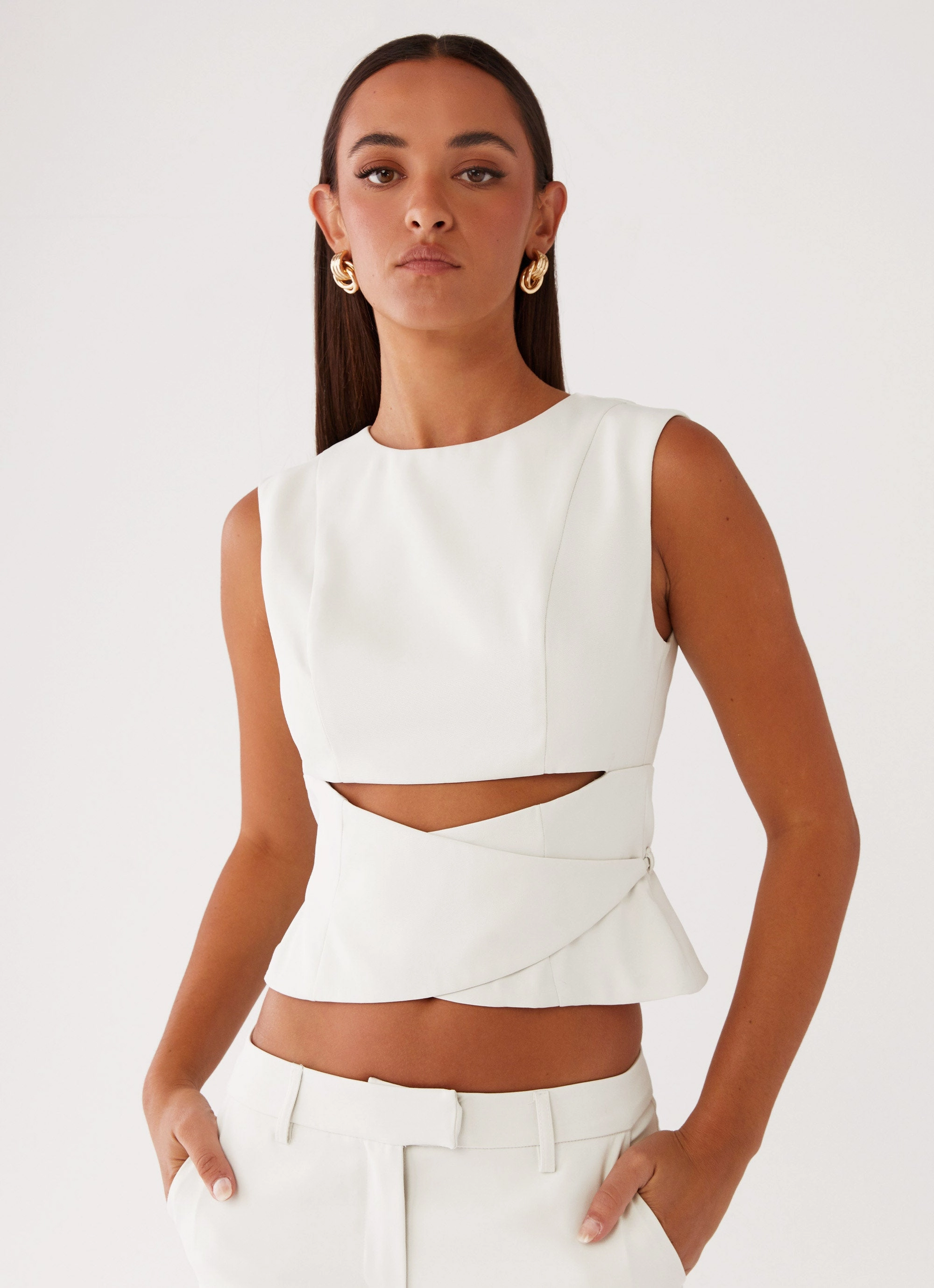 Convertible Style Cyra Wrap Top - Ivory