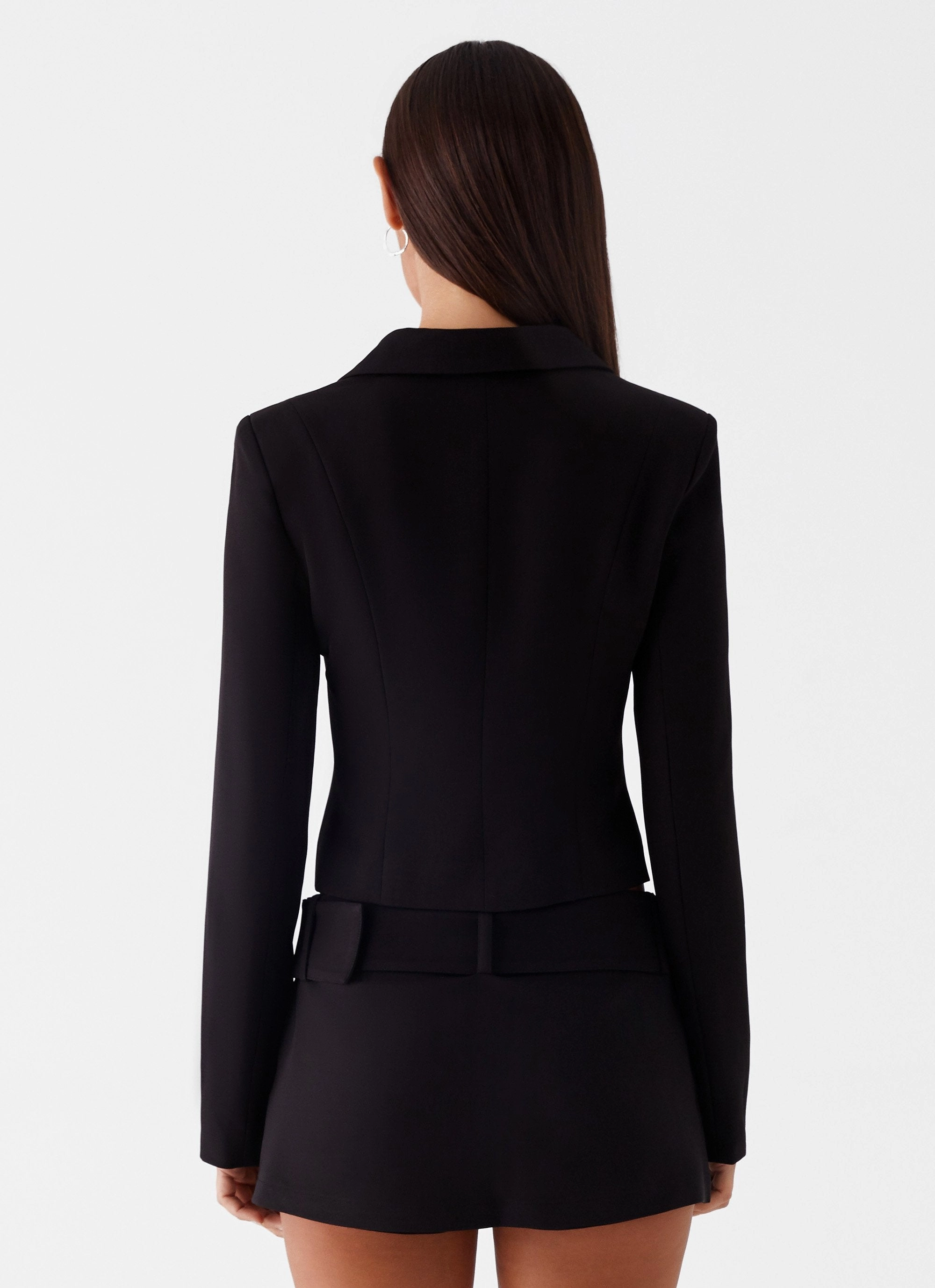 Airy Mesh Lining RawEdgedDesign Lynden Blazer Top - Black