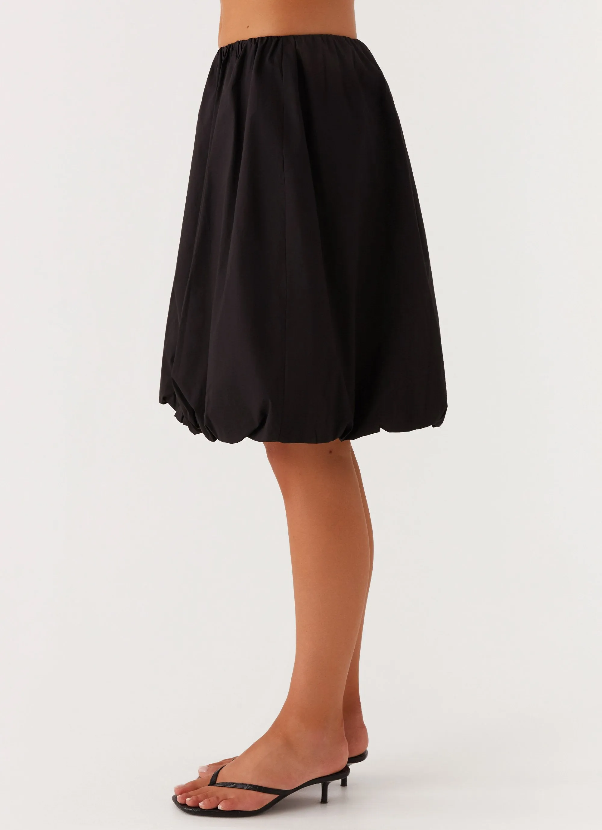 Make Way Bubble Midi Skirt - Black Tear Resistant
