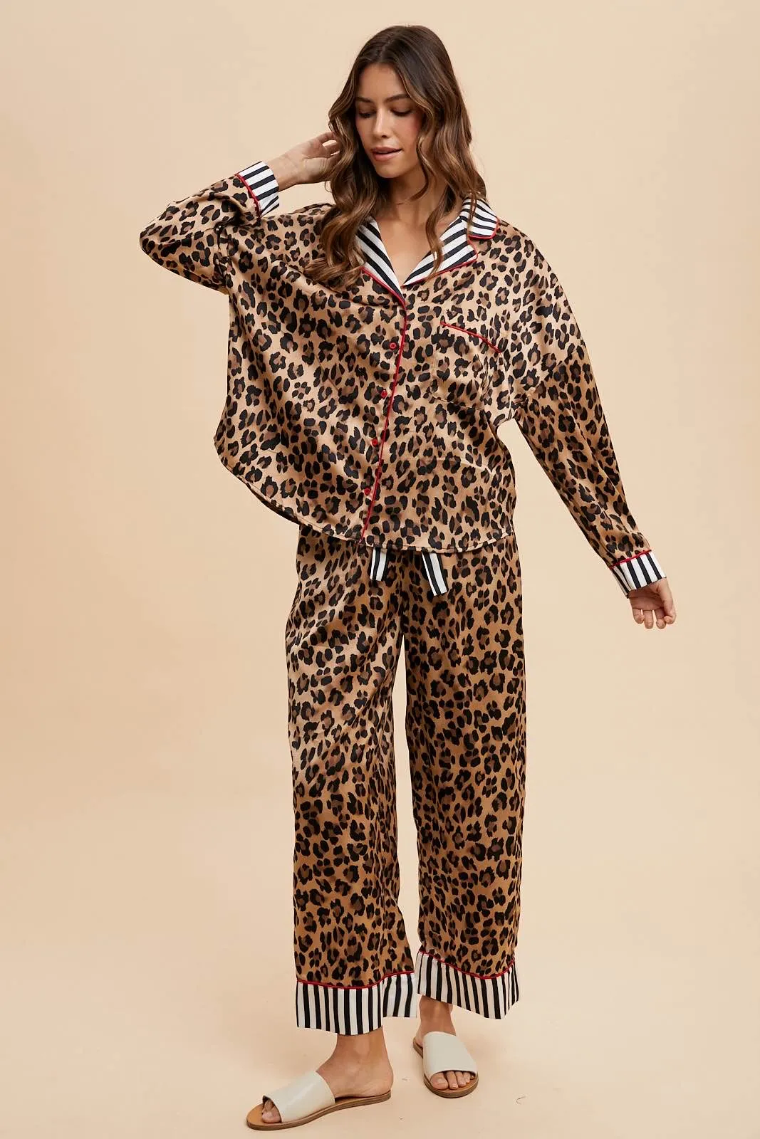 Malaya Leopard Print Pajama Set