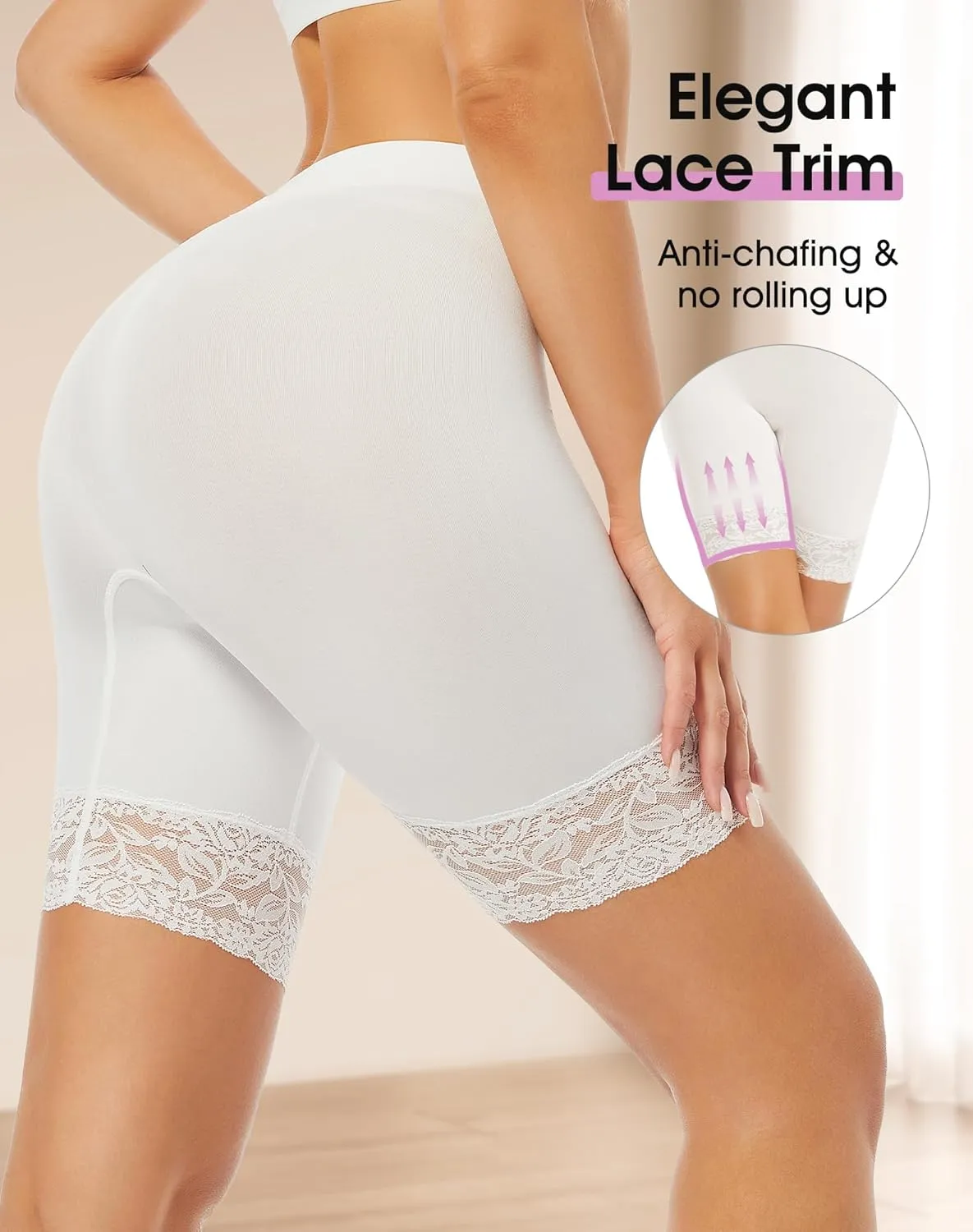 Mancyfit Women's Slip Shorts for Under Dresses - Anti Chafing Lace & Biker Shorts