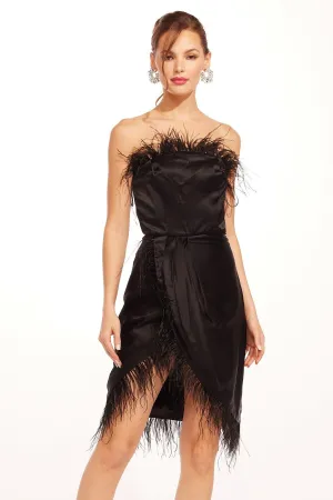 Mandarin Collar Nolitan Dress - Black Swan Soft Drape Sharp Profile Nolitan Dress - Black Swan