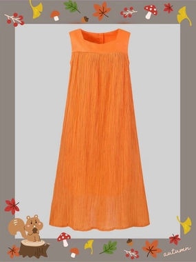 Mandarin Orange 44 |  sleeveless dress Versatile Layering Hidden Storage Compartments Mandarin Orange 44 |  sleeveless dress