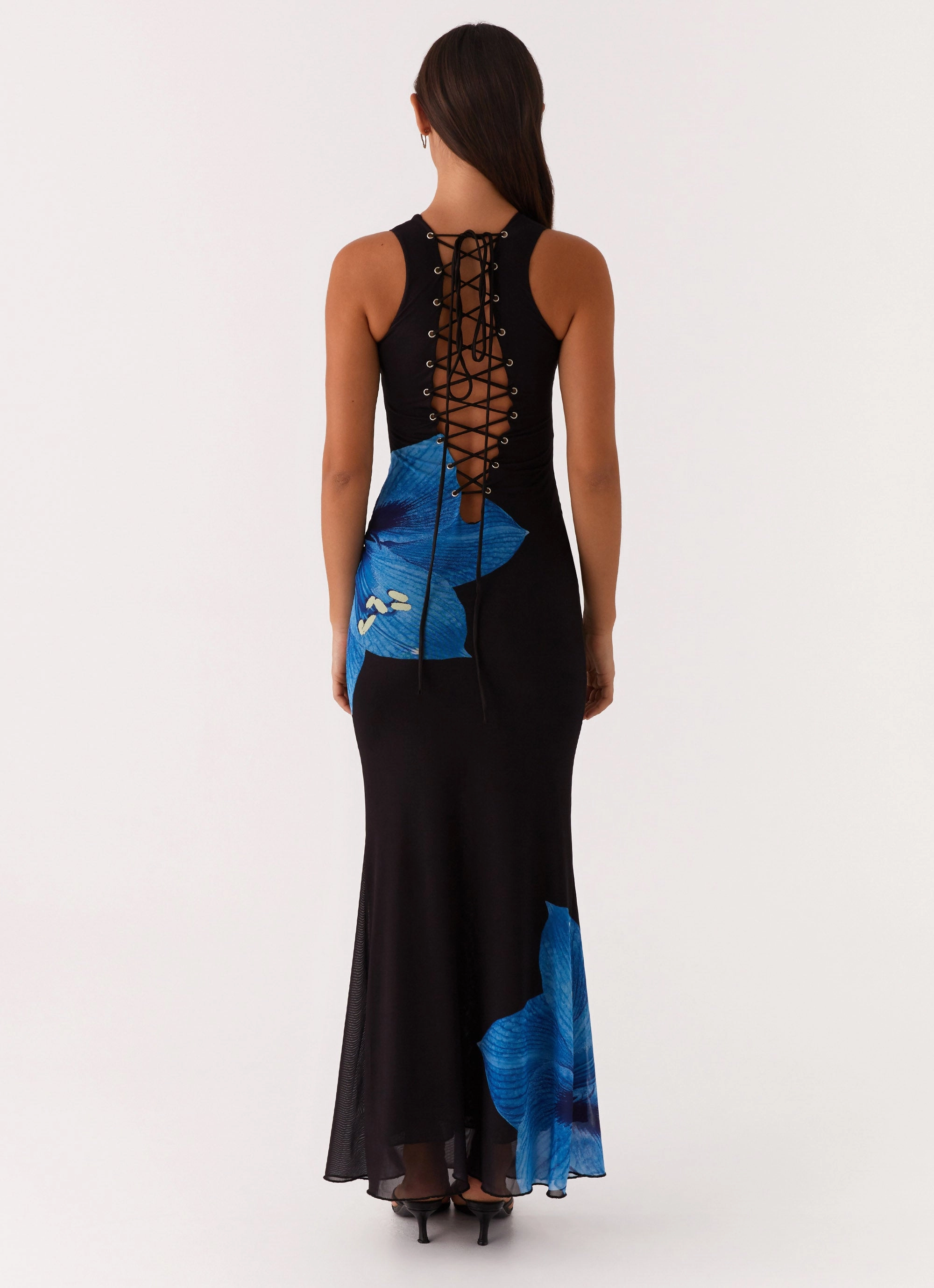 Manhattan Nights Maxi Dress - Black Applique-Detail Work Mood