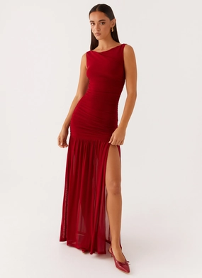 Manon Maxi Dress - Red Circle Skirt Layering Comfort Manon Maxi Dress - Red