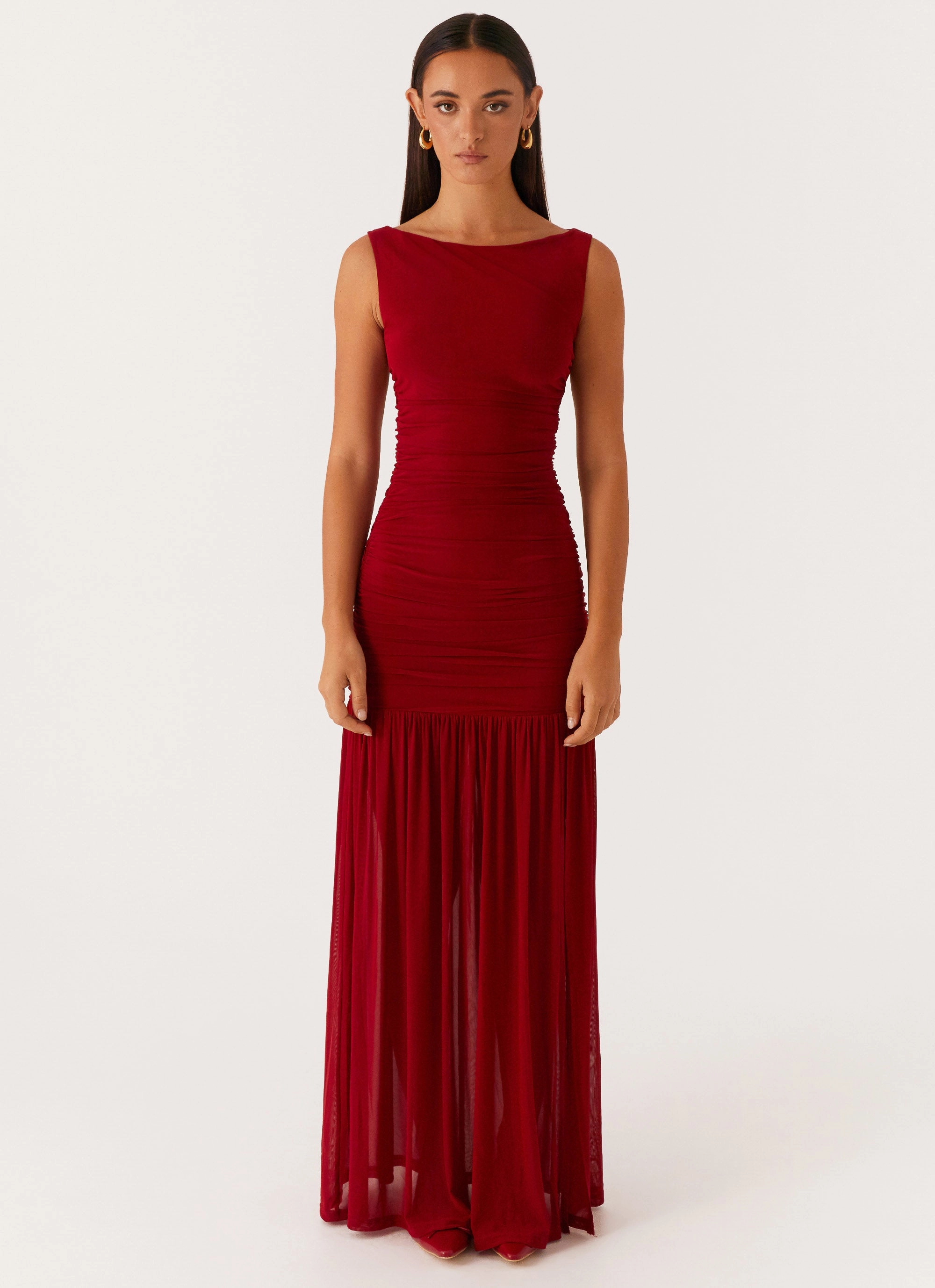 TemperatureRegulatingFabric Occasion Wear Manon Maxi Dress - Red