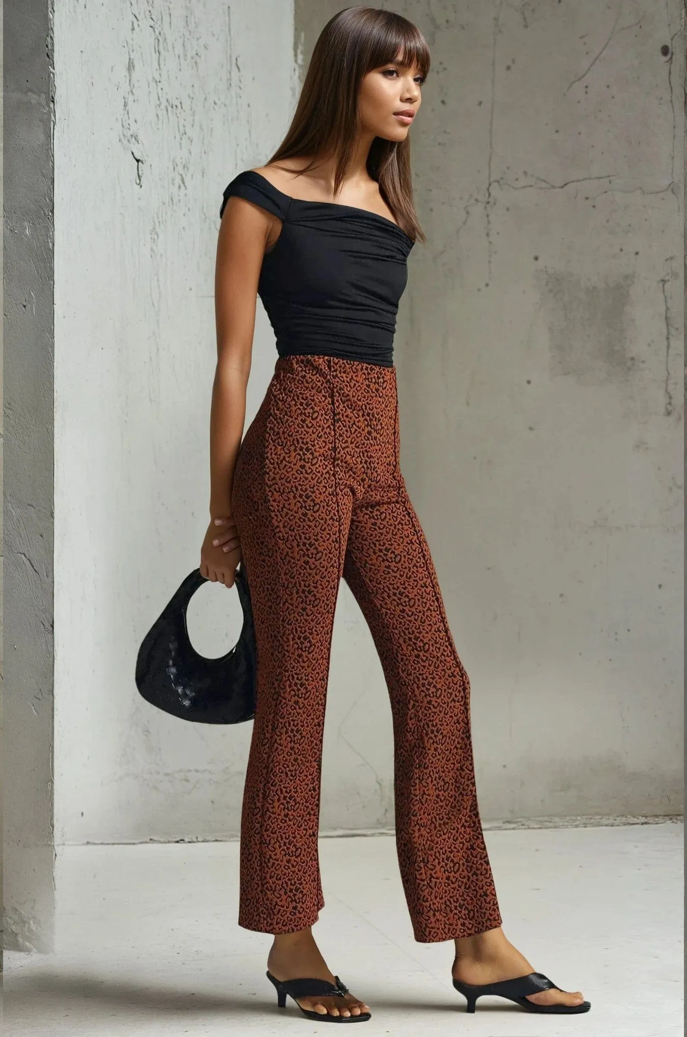 Margot Kick-Flare Pants - Mocha Fierce Cozy Waist Basic Style