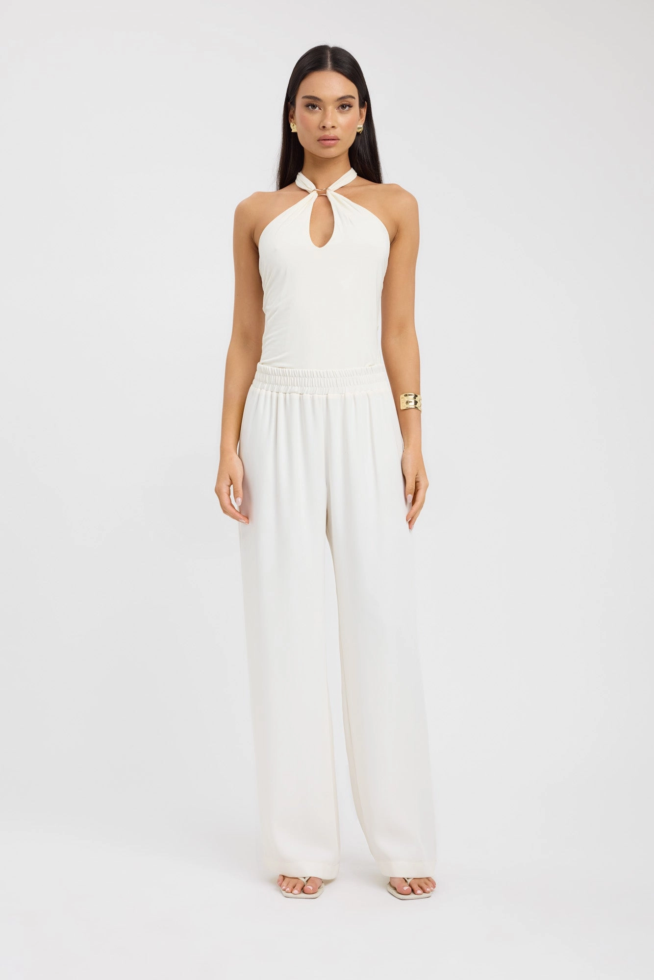Maria Wide Leg Pant Layered Look Easy Stretch