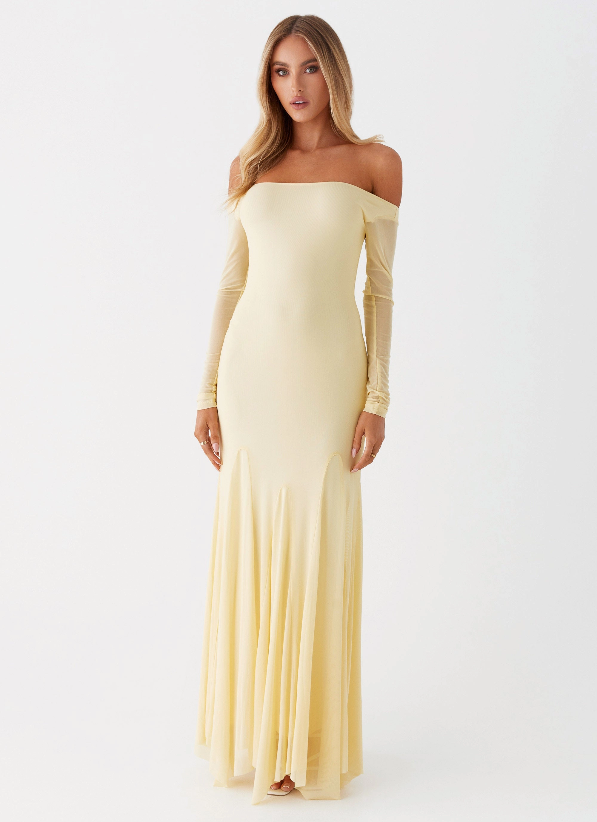 Maribel Maxi Dress - Yellow Airy Fit Easy Texture