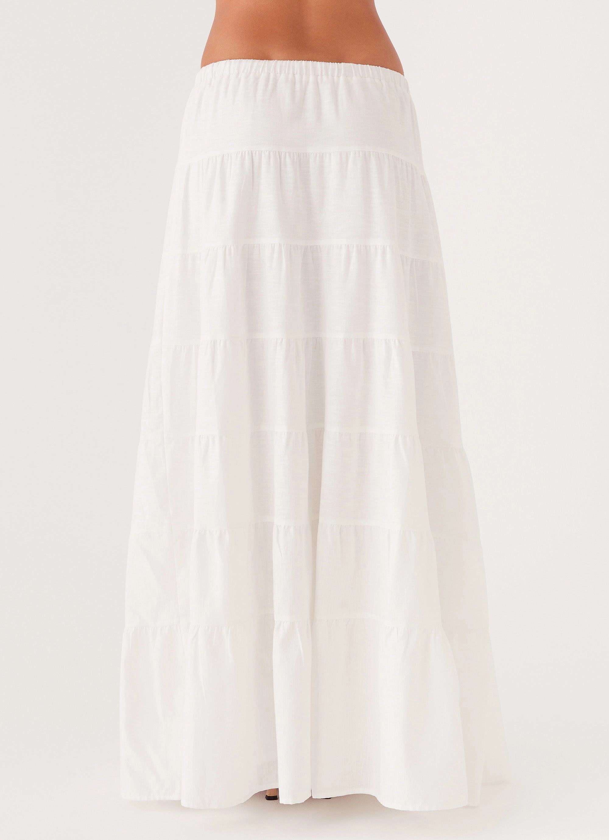 Mariella Linen Maxi Skirt - White UPF 50 Protection Torsion control