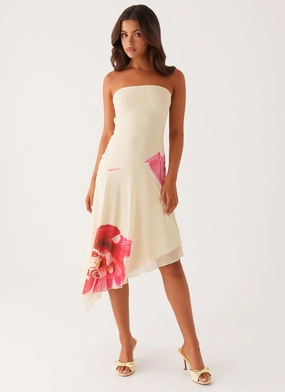 Mariposa Midi Dress - Orchid Yellow Bell sleeves Mariposa Midi Dress - Orchid Yellow Soft cotton dress Fashionable Comfort Wear