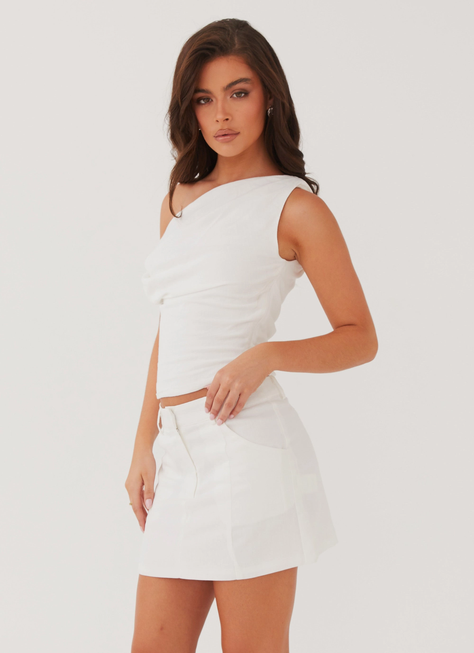 Resale Value Marissa Linen One Shoulder Top - White
