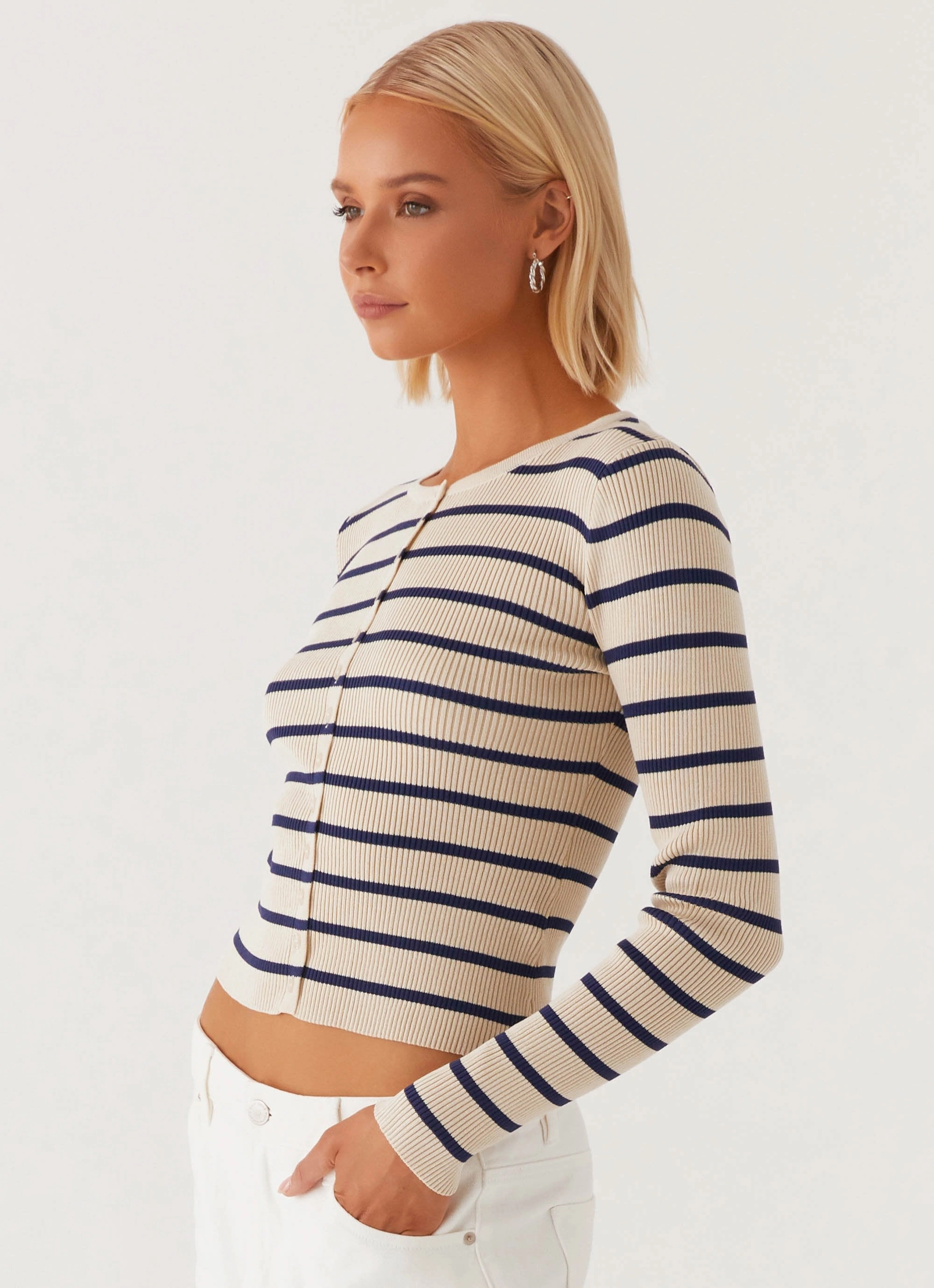 Marlie Knit Top - Multi Stripe Basic Wardrobe