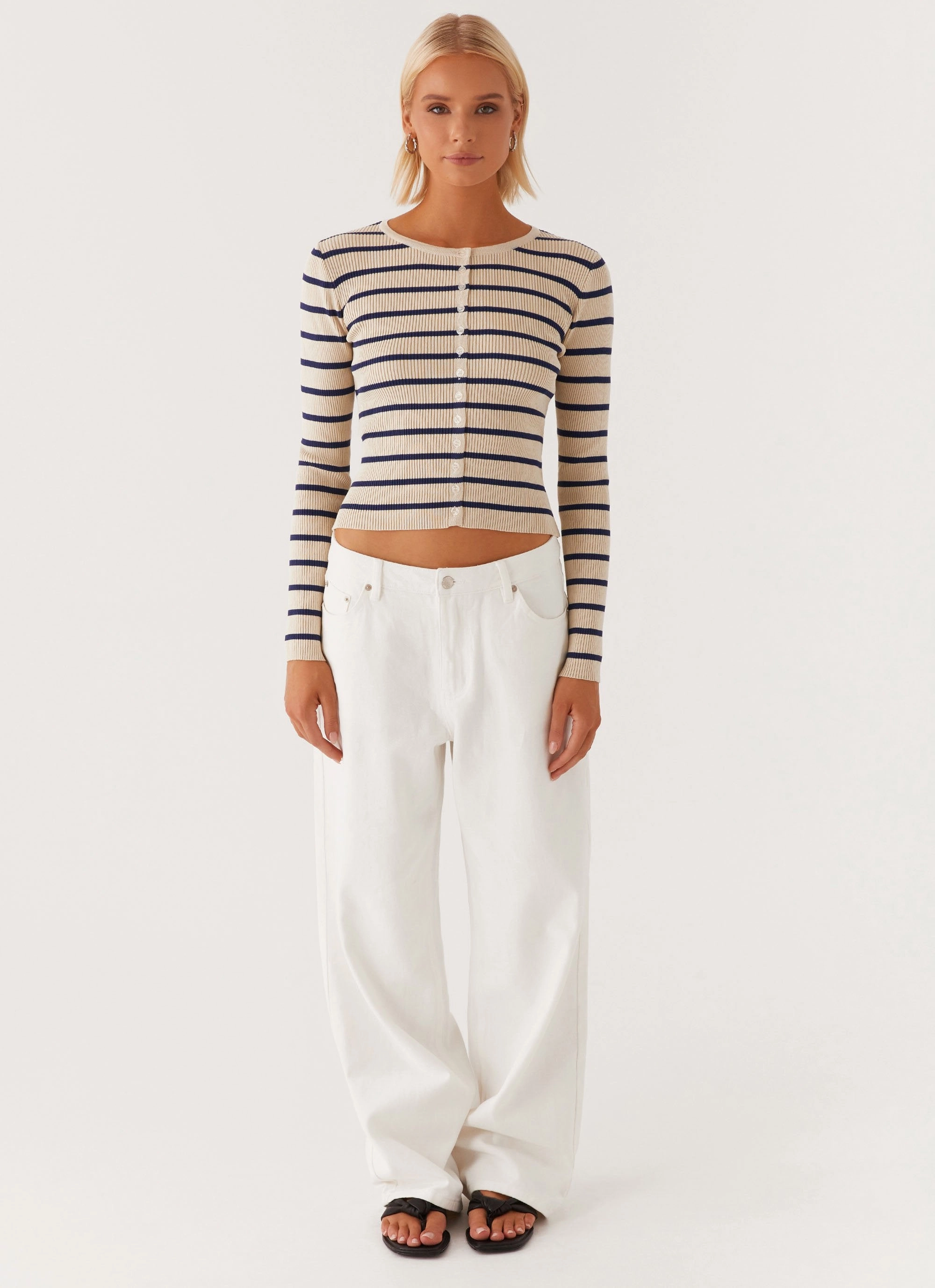 Marlie Knit Top - Multi Stripe UVProtectionCoating