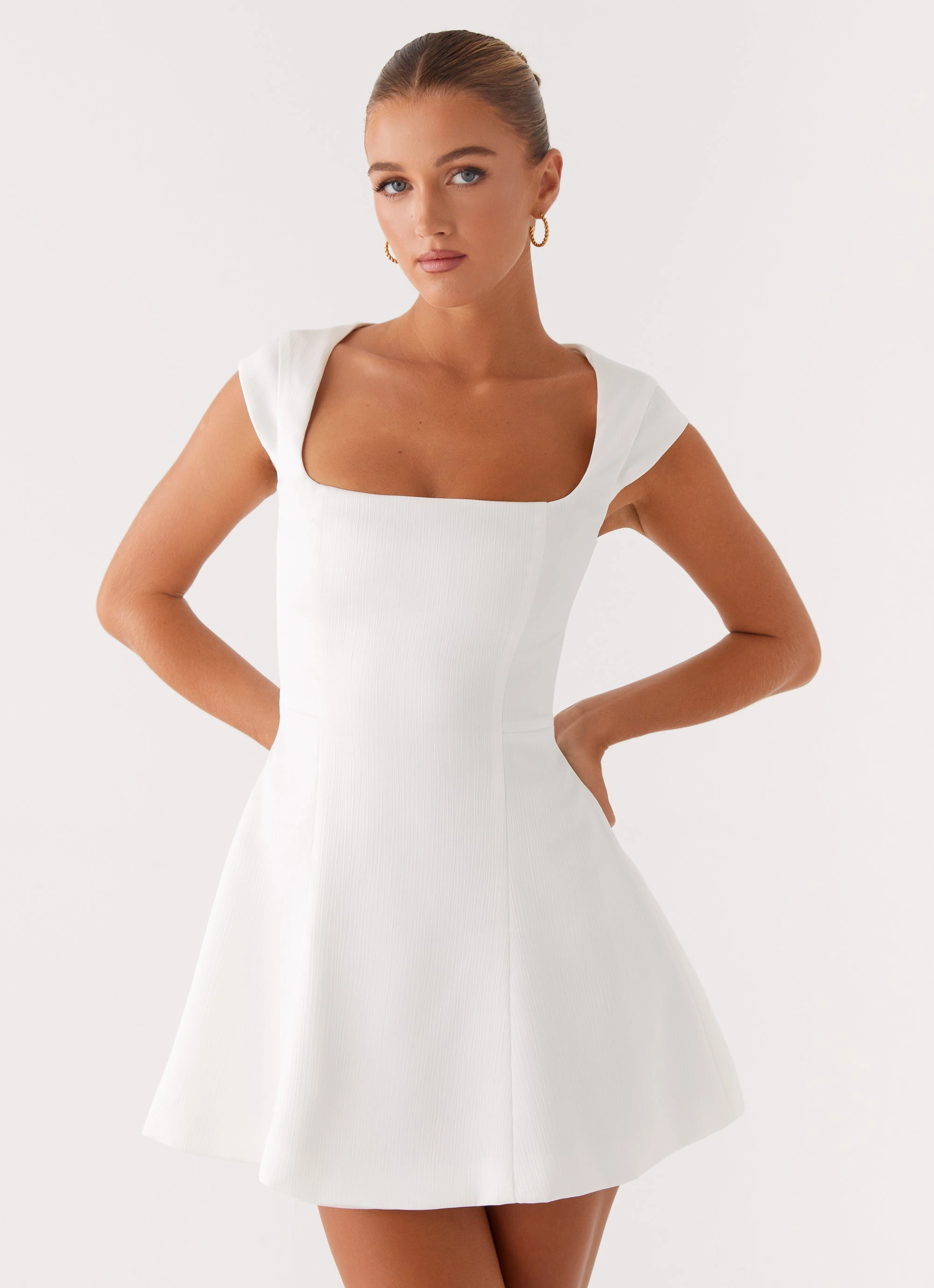 Maryjane Mini Dress - White Bride Friend