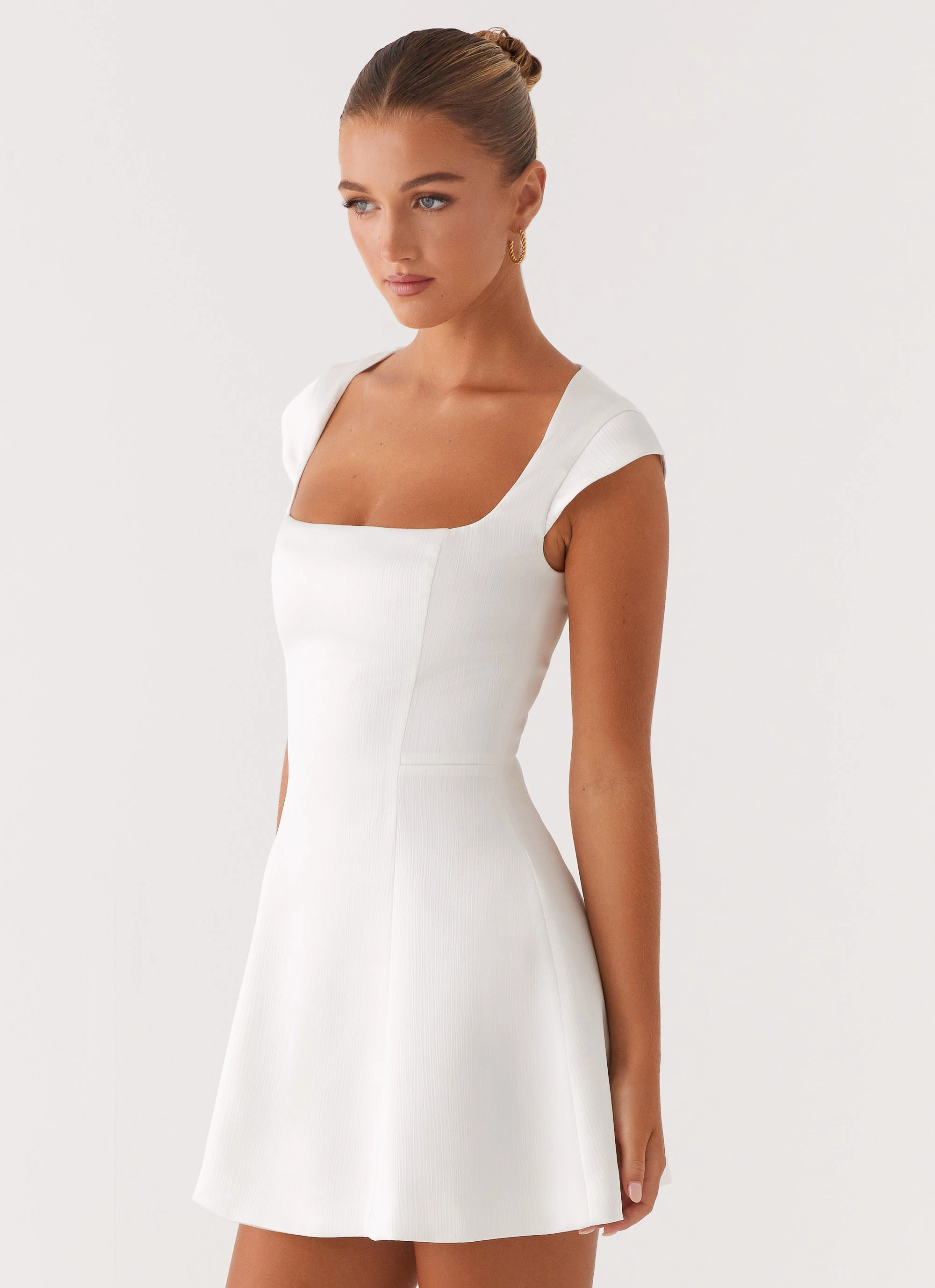 Maryjane Mini Dress - White Bloom Zone