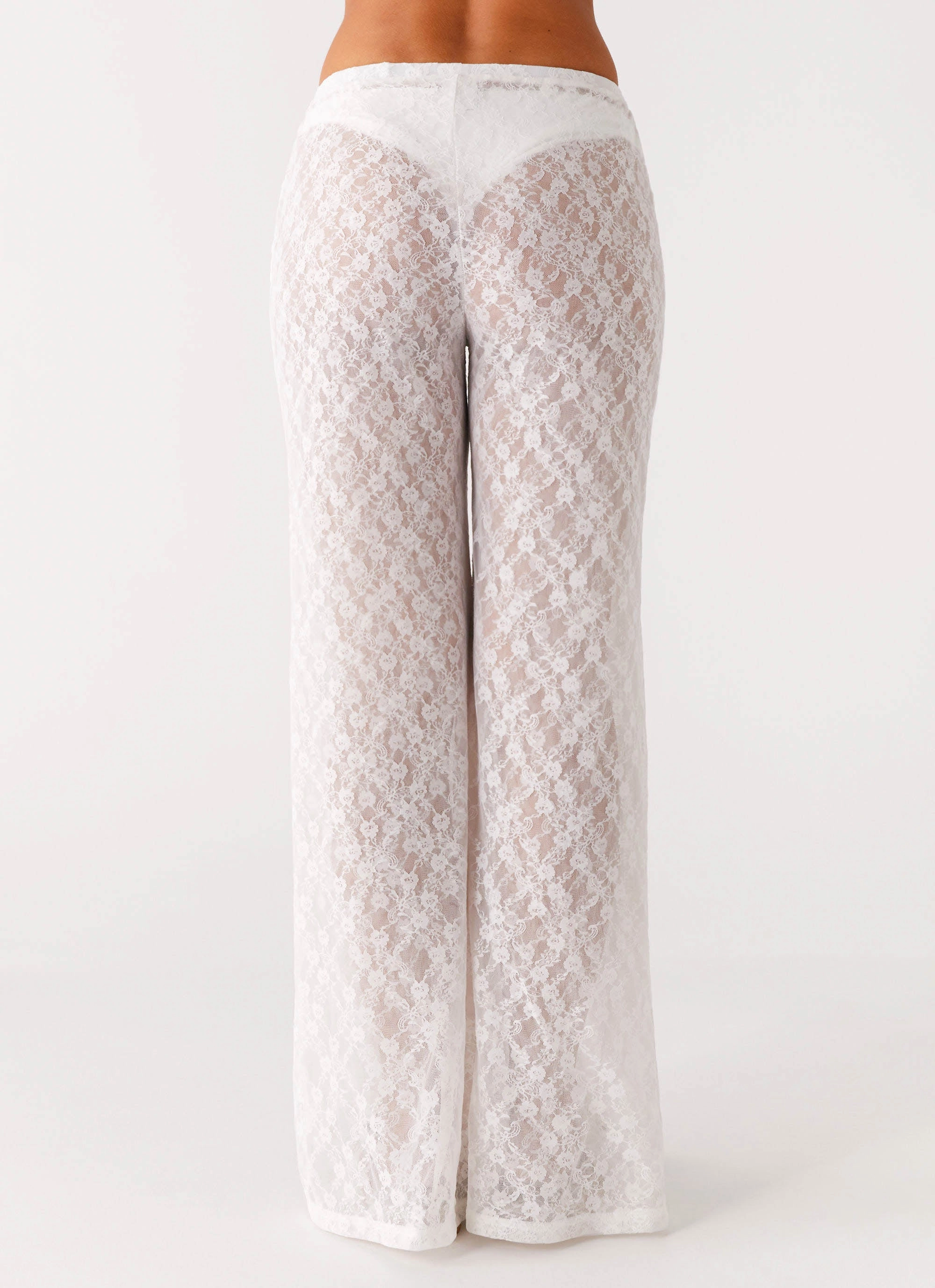 Matcha Lace Pants - White Pull-on style Movement Flex